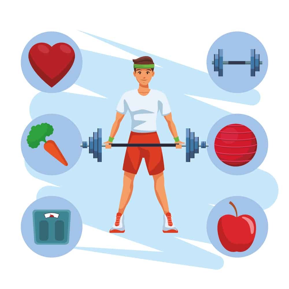 Learn How To Gain Muscle Fast With These Winning Tactics 3 fit man doing exercise cartoon vector illustration graphic design
