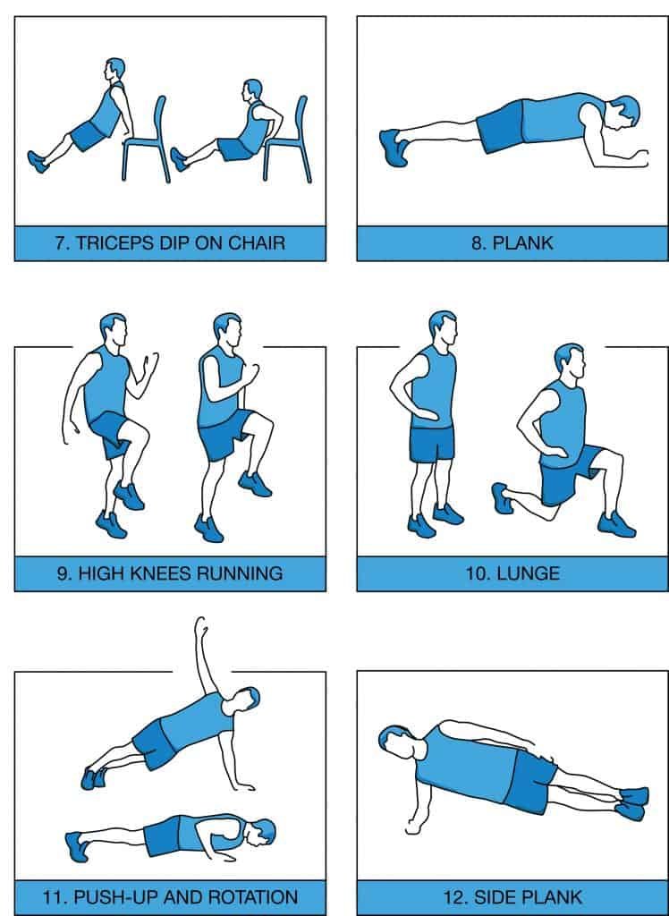7 minute workout excercises
