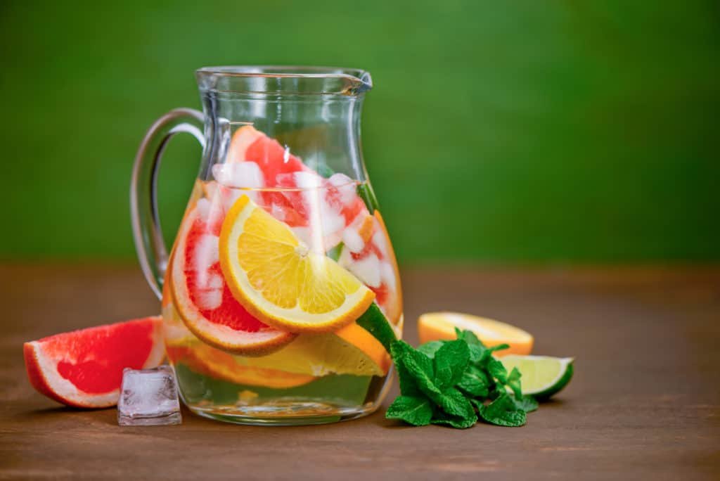 Orange,grapefruit and lime infused water
