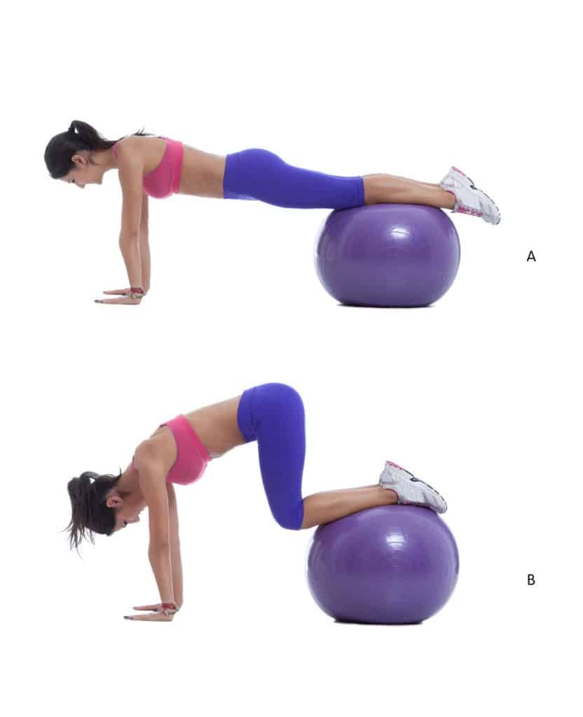 stability ball knee tuck