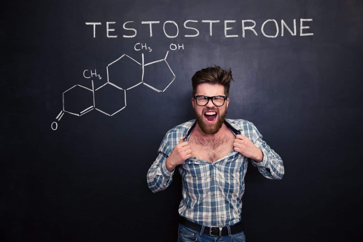 Natural Ways To Boost Testosterone 1 Aggressive man in glasses screaming and tearing off his shirt