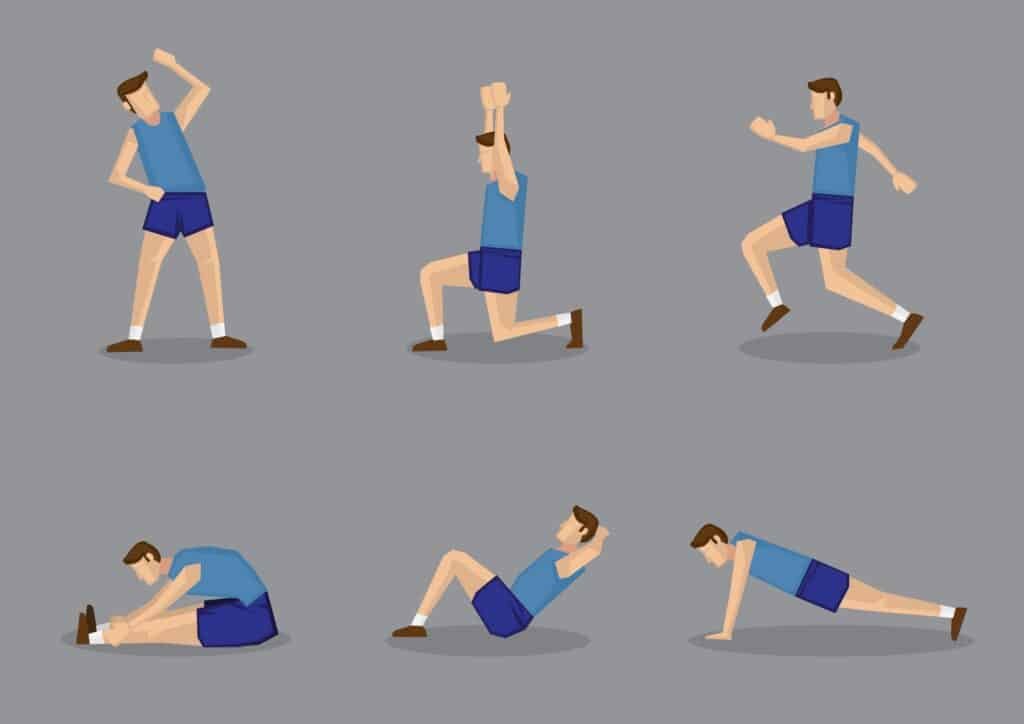 The No-Excuse Workout: Bodyweight Cardio Exercises for Any Time, Anywhere 2 Sporty Man Doing Stretching and Warm Up Exercises