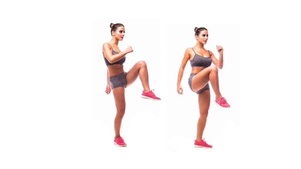 The No-Excuse Workout: Bodyweight Cardio Exercises for Any Time, Anywhere 5 Skipping High Knees young woman doing exercise