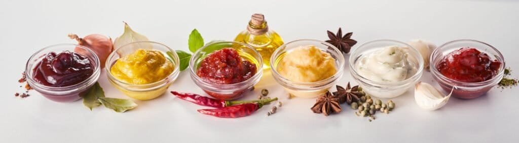 How to Eat Healthy When Eating Out: Proven Strategies for Nutritious Dining 3 Assorted sauces, dressings and marinades with spices